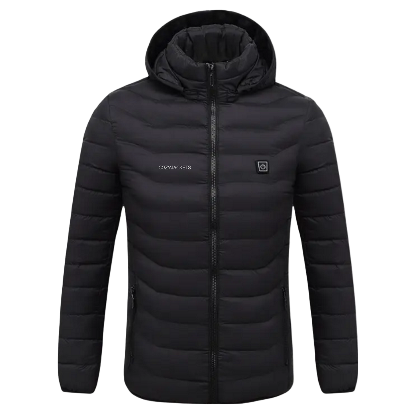 Heated Puffer Jacket with Power Bank - Black