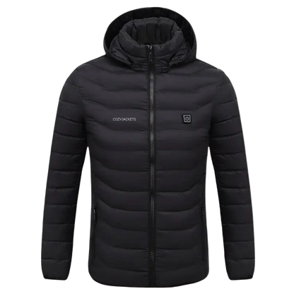 Heated Puffer Jacket with Power Bank - Black